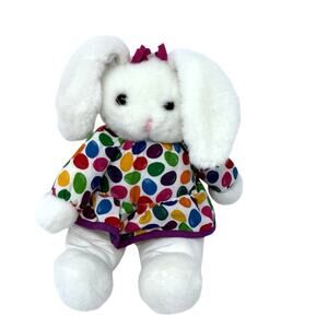 America Wego Vintage 1991 Lit Dressed White Bunny Jelly Beans Dress Pink Bows